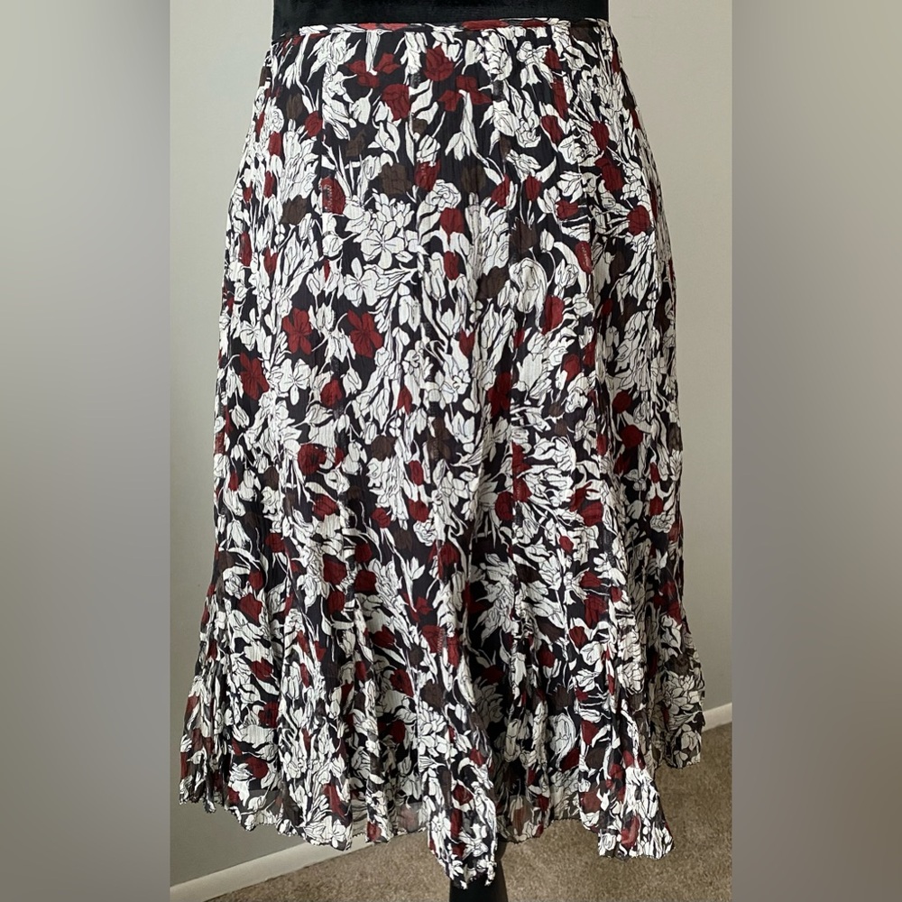 Tahari Floral Chiffon Flutter Skirt